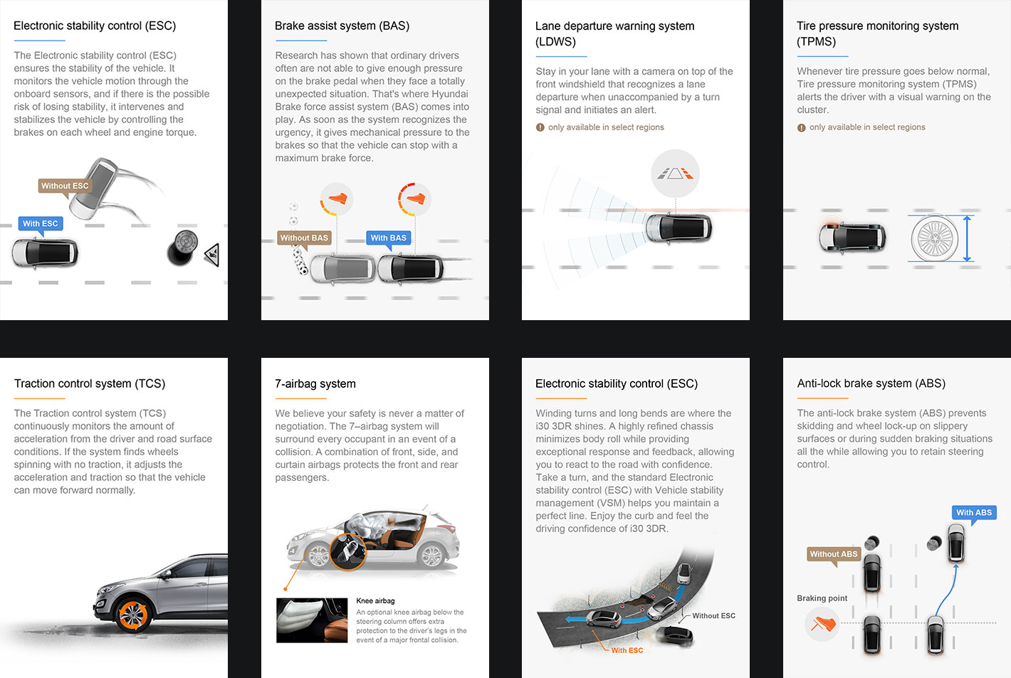 Mobile web design introducing the dynamic features of Hyundai cars